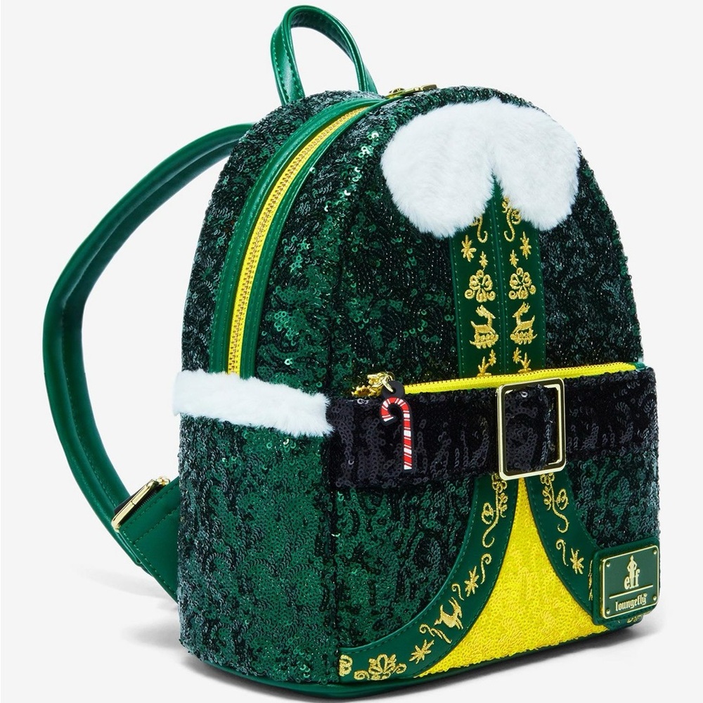 Loungefly Elf Sequin Mini Backpack NWT - image 6